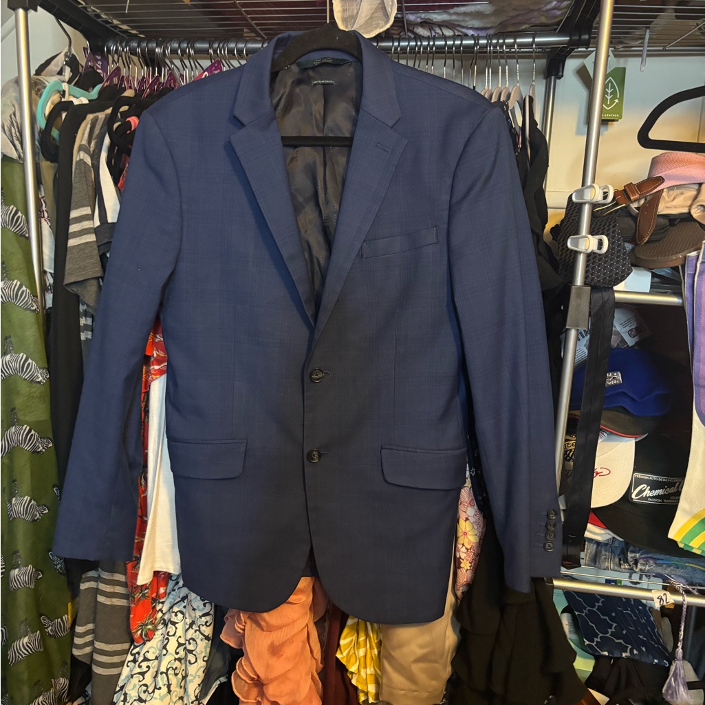 Perry Ellis Navy Very Slim Stretch Blazer For Men Perry Ellis Navy Very Slim Stretch Blazer For Men